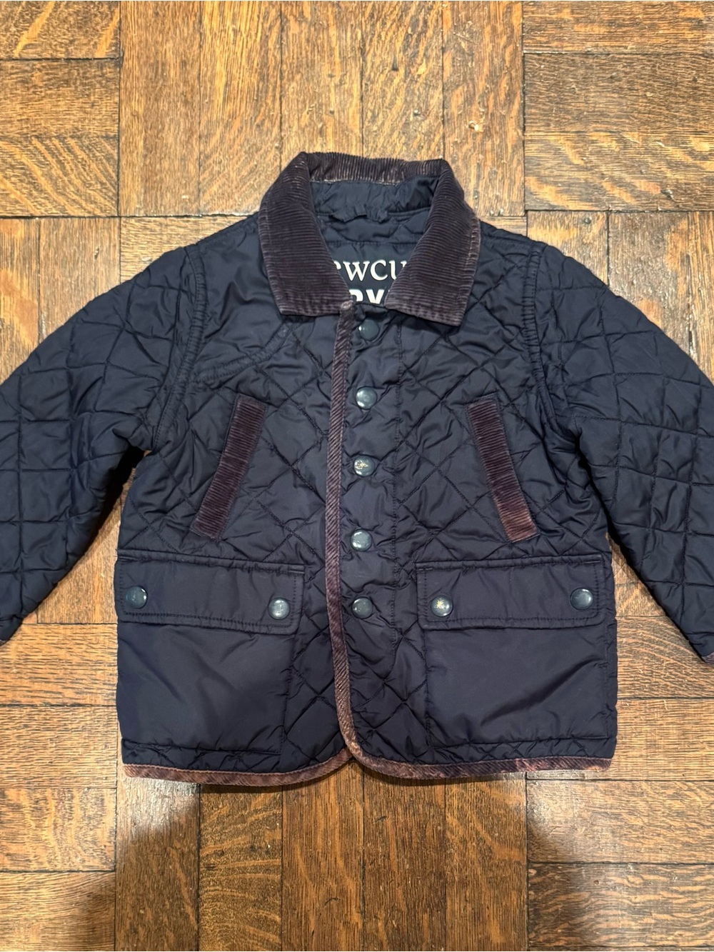 J Crew Crewcuts Quilted Navy Toddler Field Jacket Size 2 Years